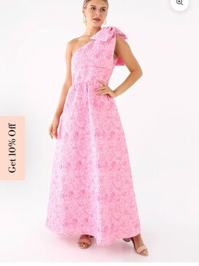 Abbey Glass Caroline Gown, Pink Bubble Jacquard. Women’s Medium, Mother of Bride